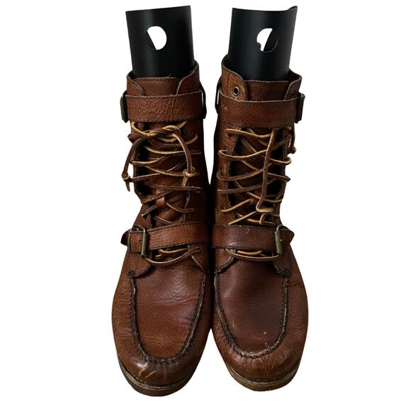 Polo Ralph Lauren Boots Mens Size 10 Brown Radbourne High Leather